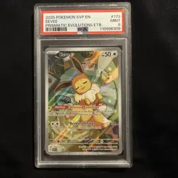PSA 9 Eevee SVP 173 Prismatic Evolutions ETB Promo Holo 2025 Pokemon Card - Image 1