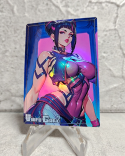 Juri Han Trading Card Waifu Goddess Story Anime Girl holo Karte Manga Full Art - Image 1