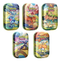 ONE 1 Pokemon TCG Paldea Friends Mini Tin 2 Booster Packs/Sticker Sheet/Art Card - Image 1