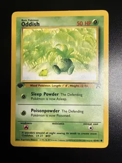 Oddish 63/82 Common 1st Edition Team Rocket Pokemon Card - Image 1