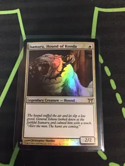 MTG Magic The Gathering Isamaru, Hound Of Konda Foil List White Dog Commander - Image 1