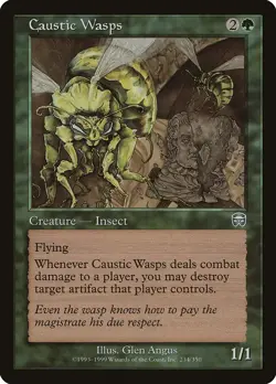 Caustic Wasps Mercadian Masques PLD Green Uncommon MAGIC MTG CARD ABUGames - Image 1