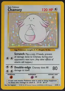Pokemon - Chansey Holo - 3/102 - Base Set - Rare Card - NM - Image 2