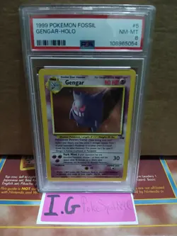 Pokemon 1999 Fossil Gengar Holo Unlimited PSA 8 Near Mint-Mint #5 - Image 4