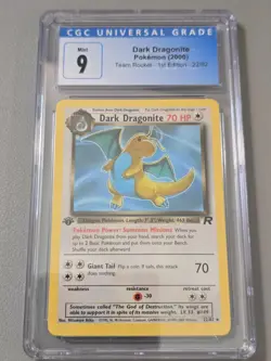 Dark Dragonite 22/82 Team Rocket 1st Edition Non Holo Rare Pokemon CGC 9 - Image 1