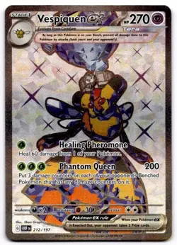 Vespiquen ex 212/197 Ultra Rare Obsidian Flames Pokemon Holo Near Mint - Image 1