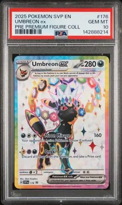 Pokemon Umbreon ex Prismatic Evolutions Premium Figure Coll. Promo #176 PSA 10 - Image 1