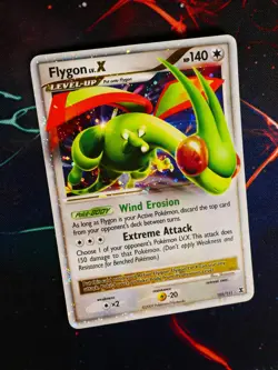 MP Pokemon FLYGON LV.X Card RISING RIVALS Set 105/111 Holo Foil Ultra Rare - Image 1