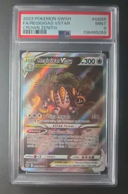 2023 POKEMON SWORD & SHIELD CROWN ZENITH #GG55 FULL ART/REGIGIGAS VSTAR PSA 9 - Image 1