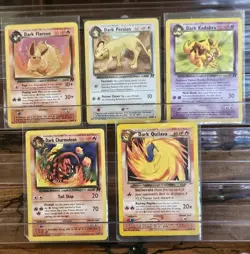 Lot of 5 Dark Pokemon Cards Team Rocket Non Holo LP - Image 1