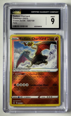 Pokemon: Radiant Charizard Crown Zenith Rare Holo 020/159 CGC 9 MINT - Image 1