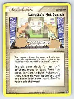 Lanette's Net Search 77/106 2005 EX Emerald Pokemon Card Nintendo Trainer Nm/Vlp - Image 1