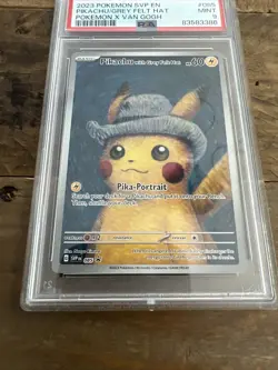 PSA 9 Pokemon Pikachu Van Gogh Promo Card 2023 #085 GREY FELT HAT - Image 3