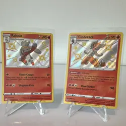 2 Card Lot Pokemon TCG Raboot SV016 Cinderace SV017 Holo 2021 Shining Fates - Image 1