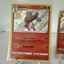 2 Card Lot Pokemon TCG Raboot SV016 Cinderace SV017 Holo 2021 Shining Fates - Image 2