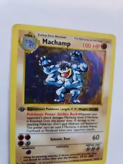 Hitmonchan Shadowless Base Set Holo Pokemon Card WOTC - Image 1