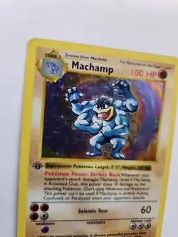 Hitmonchan Shadowless Base Set Holo Pokemon Card WOTC - Image 2