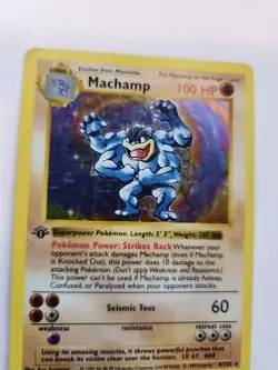 Hitmonchan Shadowless Base Set Holo Pokemon Card WOTC - Image 3