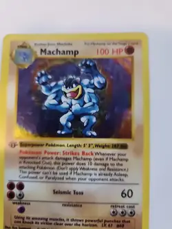 Hitmonchan Shadowless Base Set Holo Pokemon Card WOTC - Image 5