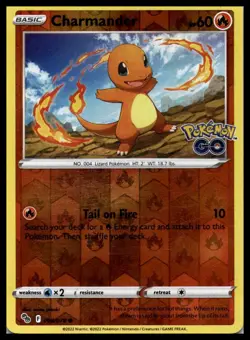 Charmander 008/078 Pokemon GO Reverse Holo Pokemon Card | LP - Image 1