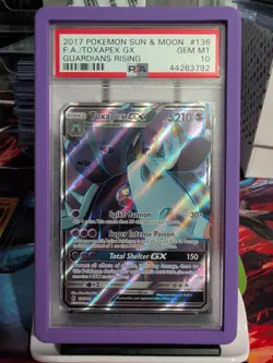2017 Pokemon Guardians Rising Toxapex GX Full Art #136 PSA 10 GEM MINT LOW POP - Image 1