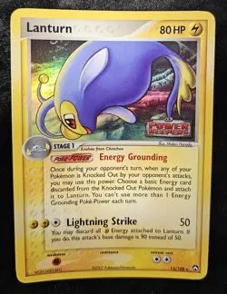 🚨🚨Pokemon Lanturn TCG Reverse Holo Rare Stamped Card 15/108 EX Power Keepers - Image 1