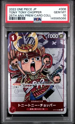 PSA 10 Tony Tony Chopper ST01-006 25th Anniversary One Piece Card 2022 Japanese - Image 1