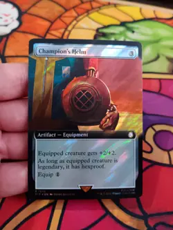 Champion's Helm (Extended Art) (Surge Foil) Universes Beyond: Fallout MTG NM - Image 1