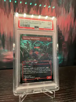 Hunting Velociraptor Embossed Emblem PSA 9 MINT!! MTG IXALAN - Image 1