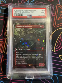 Hunting Velociraptor Embossed Emblem PSA 9 MINT!! MTG IXALAN - Image 3