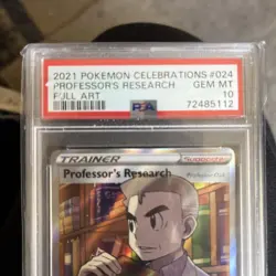 2021 POKEMON CELEBRATIONS #024 PROFESSOR'S RESEARCH FULL ART 10 GEM MT - Image 2