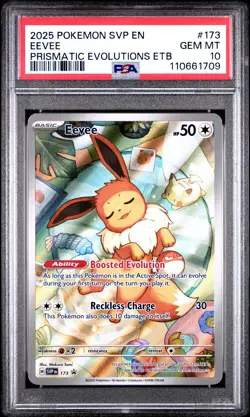 2025 POKEMON SVP EN-SV BLACK STAR PROMO #173 EEVEE PSA 10 - Image 1