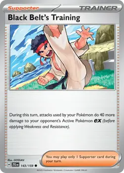 [4x Playset] Black Belt's Training 143/159 - SV09: Journey Together Pokemon TCG - Image 1