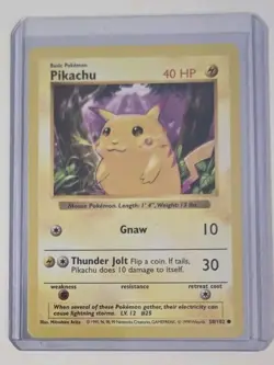 Pokemon Pikachu (Red Cheeks) 058/102 Base Set (Shadowless) - Image 3