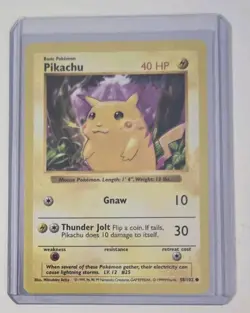 Pokemon Pikachu (Red Cheeks) 058/102 Base Set (Shadowless) - Image 4
