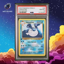 Carte Pokemon Lamantine 25/102 PSA 10 Edition 1 Wizards Set de base Francais - Image 1