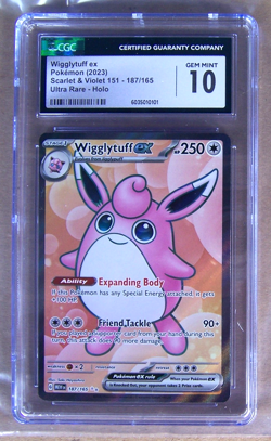 2023 POKEMON WIGGLYTUFF EX SCARLET & VIOLET 151- 187/165 ULTRA RARE HOLO CGC 10 - Image 1