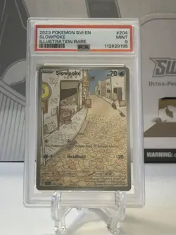 2023 POKEMON SVI EN SCARLET & VIOLET ILLUSTRATION RARE #204 SLOWPOKE PSA 9 - Image 1