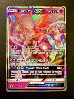 Mewtwo GX SM196 Holo Black Star Promo Pokemon Sun & Moon Promo Cards TCG (NM) - Image 1