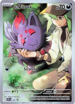 N's Zorua 189 Journey Together Black Star Promo Full Art Pokemon - Image 1