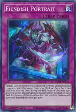 MP21-EN033 FIENDISH PORTRAIT SUPER RARE 1ST EDITION NEAR MINT YuGiOh TCG - Image 1