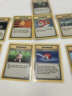 VINTAGE Pokemon lot of 11 TCG Base Set Jungle Fossil Trainer Card WOTC All NM-LP - Image 3