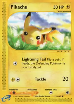~* PIKACHU ~*~2002 Pokemon Expedition Base Set ~*~ #124/165 *~ - Image 1