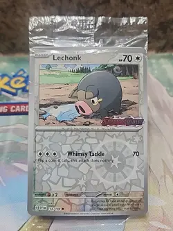 Pokemon Lechonk Stamped Promo Card Scarlet and Violet 156/198 Promo Sealed - Image 1