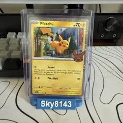 Pikachu 018/091 Trick Or Trade 2024 Cosmo Holo Stamped Pokemon Card Mint - Image 1