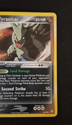 Pokemon 2004 Team Rocket Returns Dark Tyranitar Holo 20/109 Deck Exclusive - Image 4