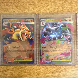 Mega Charizard Y EX & Mega Charizard X EX Pokemon XY Holo Lot 2 Cards - Image 1