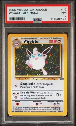 2000 Pokemon DUTCH Unlimited Jungle Wigglytuff Holo 16/64 PSA 7 NM - Image 1