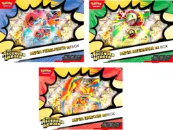 3 Pokemon TCG Ascended Heroes Mega ex Box Bundle Feraligatr Emboar Meganium New - Image 1