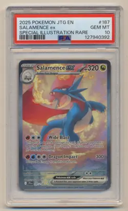 PSA 10 Pokemon Journey Together JTG EN SIR Salamence EX 187/159 GEM MINT! - Image 1